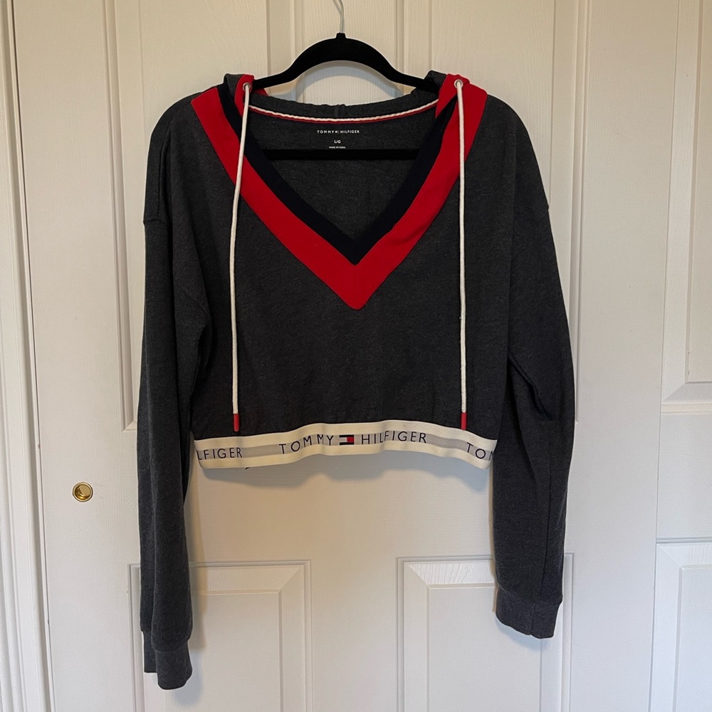 Tommy Hilfinger Cropped Pullover Sweatshirt Size L